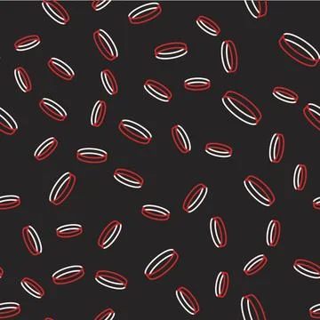 Line Wedding ring icon isolated seamless pattern on black background. Bride and Stock Illustration