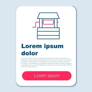 Line Well icon isolated on grey background. Colorful outline concept. Vector Stock Illustration