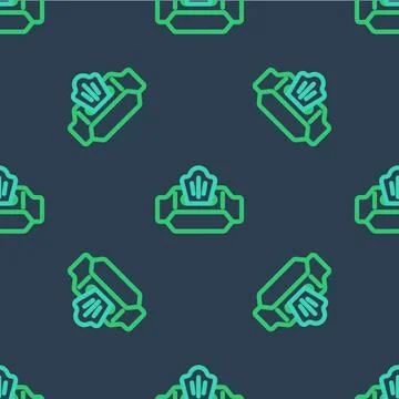 Line Wet wipe pack icon isolated seamless pattern on blue background.  Vector 스톡 일러스트