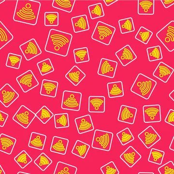 Line Wi-Fi wireless internet network symbol icon isolated seamless pattern on Stock Illustration