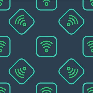 Line Wi-Fi wireless internet network symbol icon isolated seamless pattern on 스톡 일러스트