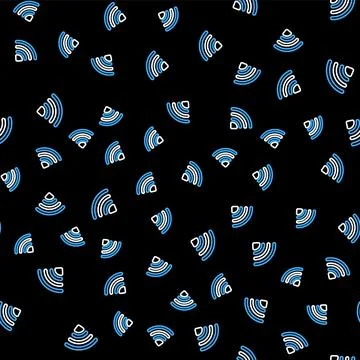 Line Wi-Fi wireless internet network symbol icon isolated seamless pattern on Stock Illustration