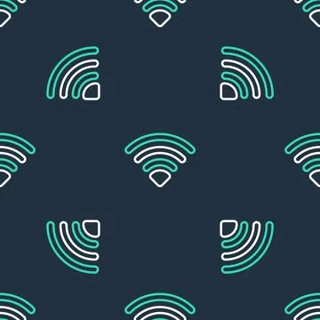 Line Wi-Fi wireless internet network symbol icon isolated seamless pattern on イラスト素材
