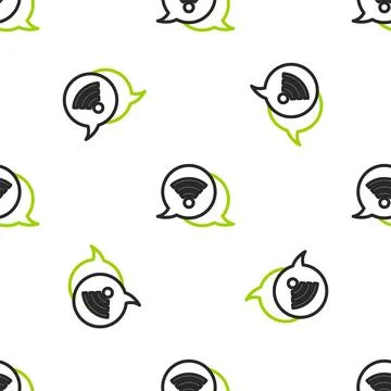 Line Wi-Fi wireless internet network symbol icon isolated seamless pattern .. 스톡 일러스트