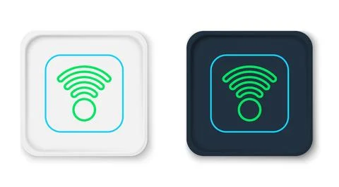 Line Wi-Fi wireless internet network symbol icon isolated on white backgrou.. Stock Illustration