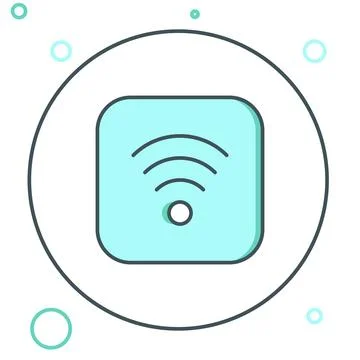 Line Wi-Fi wireless internet network symbol icon isolated on white backgrou.. Stock Illustration