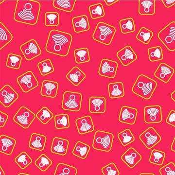 Line Wi-Fi wireless internet network symbol icon isolated seamless pattern .. Illustrazione stock