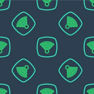 Line Wi-Fi wireless internet network symbol icon isolated seamless pattern .. Stock Illustration