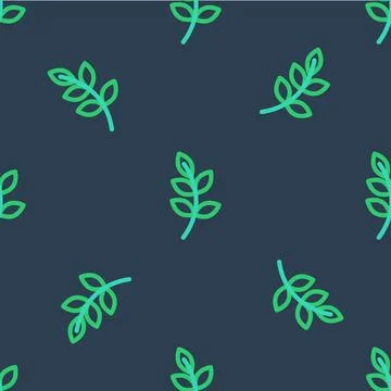 Line Willow leaf icon isolated seamless pattern on blue background.  Vector イラスト素材