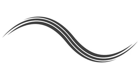 Line wind effect, motion curve glow beam, swirl stripe wave Stock Illustration