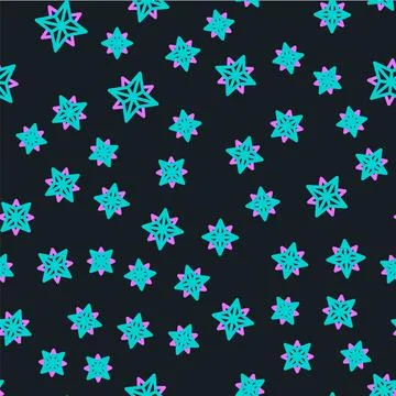 Line Wind rose icon isolated seamless pattern on black background. Compass icon Stock Illustration