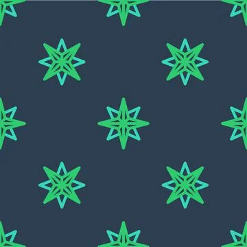 Line Wind rose icon isolated seamless pattern on blue background. Compass icon Stock Illustration