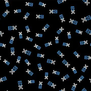 Line Windmill icon isolated seamless pattern on black background. Vector Stock Illustration