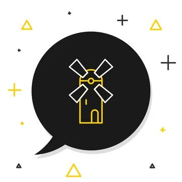 Line Windmill icon isolated on white background. Colorful outline concept Stock Illustration