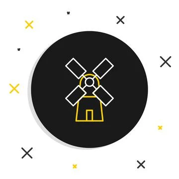 Line Windmill icon isolated on white background. Colorful outline concept Stock Illustration