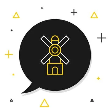 Line Windmill icon isolated on white background. Colorful outline concept Stock Illustration