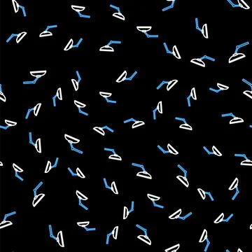 Line Windscreen wiper icon isolated seamless pattern on black background. Vector 스톡 일러스트