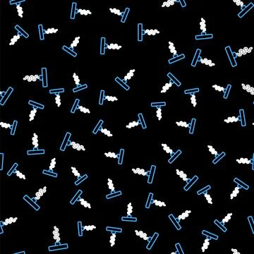 Line Wine corkscrew icon isolated seamless pattern on black background. Vector Stock Illustration