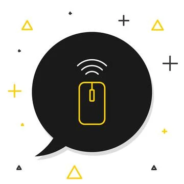 Line Wireless computer mouse system icon isolated on white background. Internet イラスト素材