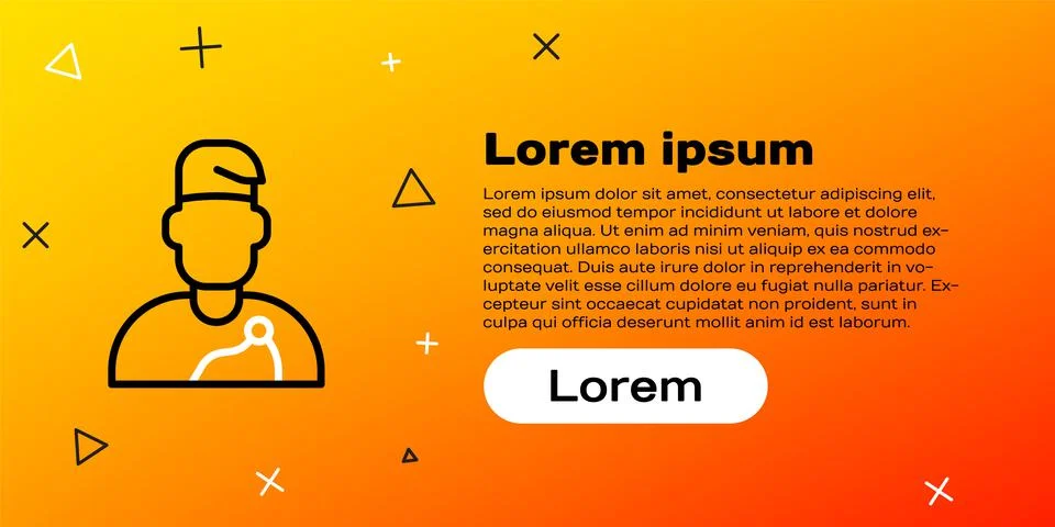 Line Wizard warlock icon isolated on yellow background. Colorful outline concept Stock-Illustration