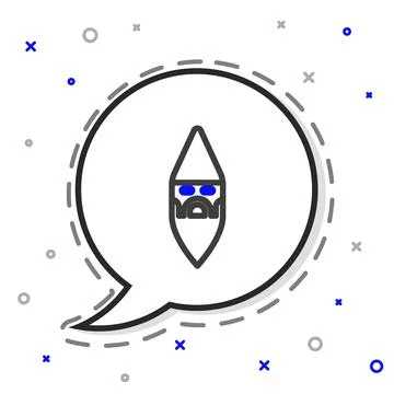 Line Wizard warlock icon isolated on white background. Colorful outline concept Stock-Illustration