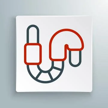Line Worm icon isolated on white background. Fishing tackle. Colorful outline Ilustración de archivo