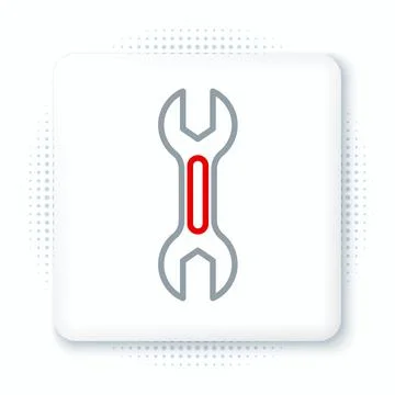 Line Wrench spanner icon isolated on white background. Colorful outline conce Stock Illustration