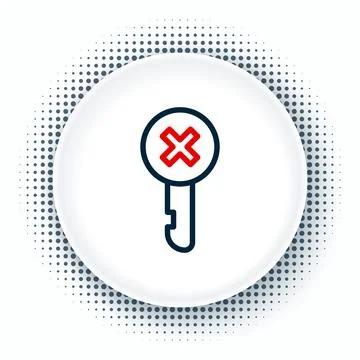 Line Wrong key icon isolated on white background. Colorful outline concept Stock Illustration