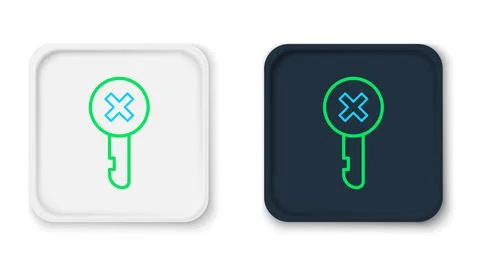 Line Wrong key icon isolated on white background. Colorful outline concept Stock Illustration