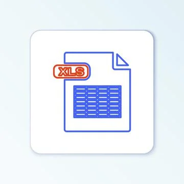 Line XLS file document. Download xls button icon isolated on white background Stock Illustration