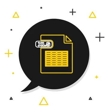 Line XLS file document. Download xls button icon isolated on white backgrou.. Stock Illustration