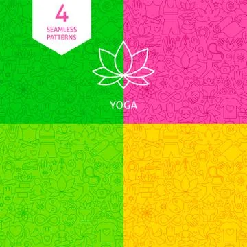 Line Yoga Patterns Stock Illustration