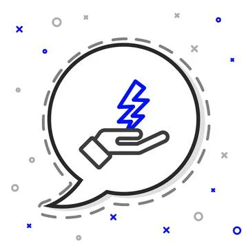 Line Zeus icon isolated on white background. Greek god. God of Lightning Stock Illustration
