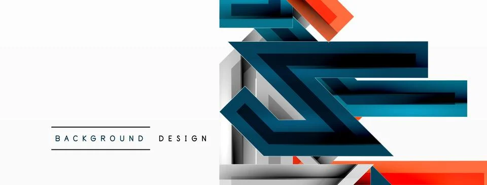Line zig zag dynamic geometric abstract background. Colorful lines with shadow Stock Illustration