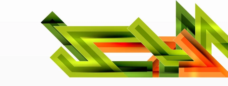 Line zig zag dynamic geometric abstract background. Colorful lines with shadow Stock Illustration