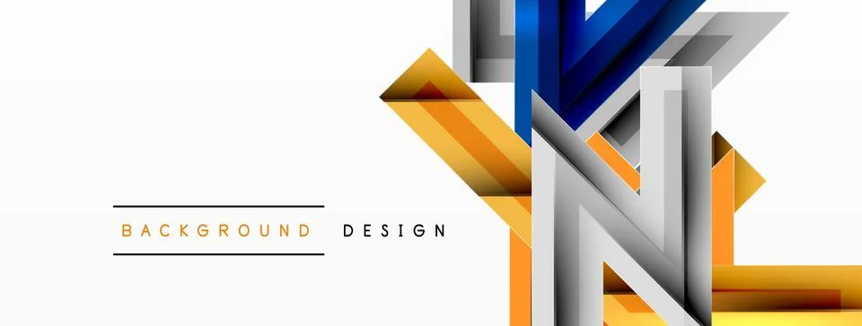 Line zig zag dynamic geometric abstract background. Colorful lines with shadow Stock Illustration