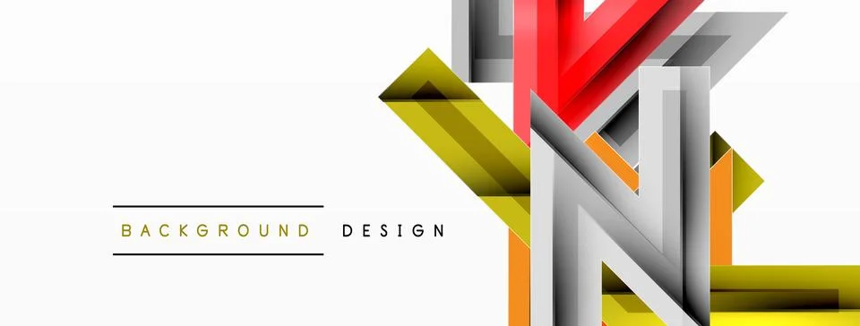 Line zig zag dynamic geometric abstract background. Colorful lines with shadow Illustrazione stock