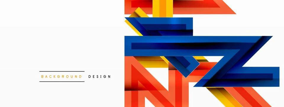 Line zig zag dynamic geometric abstract background. Colorful lines with shadow Stock Illustration