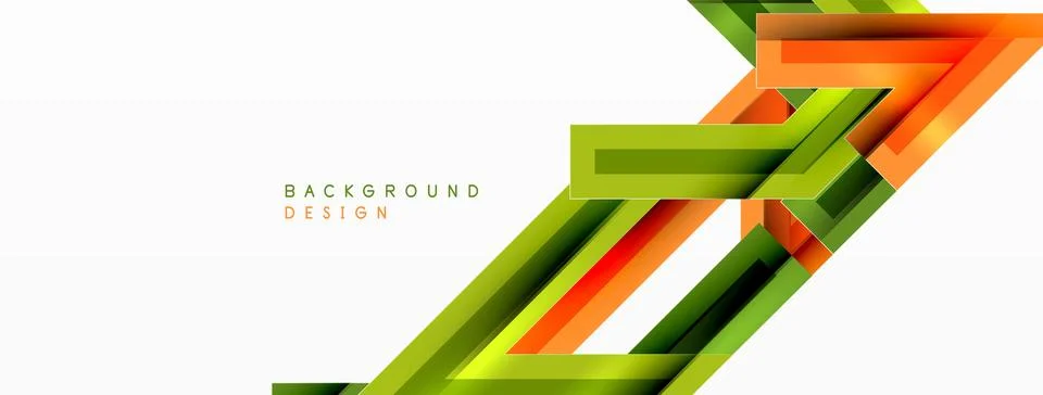 Line zig zag dynamic geometric abstract background. Colorful lines with shadow Illustrazione stock