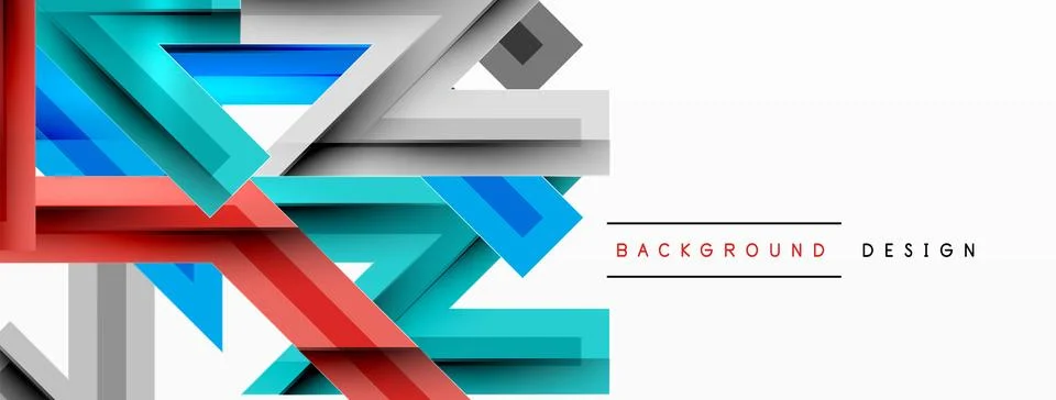 Line zig zag dynamic geometric abstract background. Colorful lines with shadow Stock Illustration