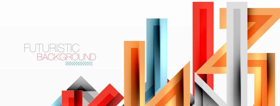 Line zig zag dynamic geometric abstract background. Colorful lines with shadow Stock Illustration