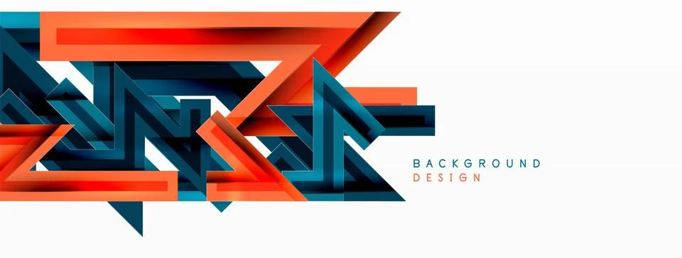 Line zig zag dynamic geometric abstract background. Colorful lines with shadow Stock Illustration