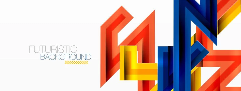 Line zig zag dynamic geometric abstract background. Colorful lines with shadow 스톡 일러스트