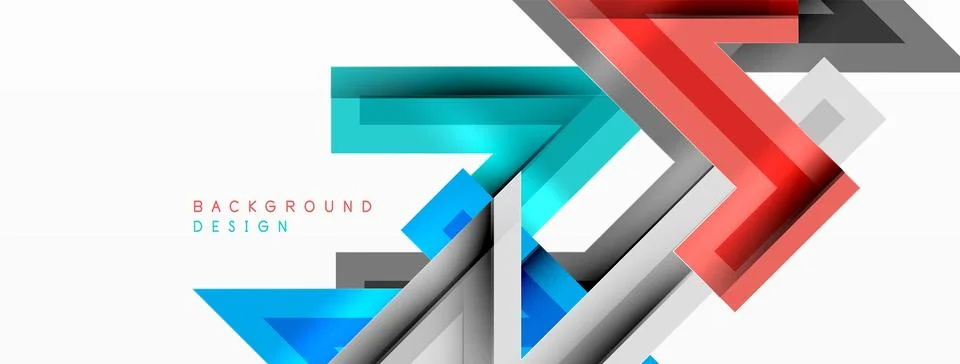 Line zig zag dynamic geometric abstract background. Colorful lines with shadow Illustrazione stock