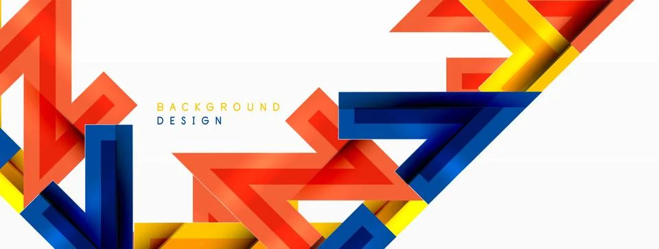 Line zig zag dynamic geometric abstract background. Colorful lines with shadow Illustrazione stock