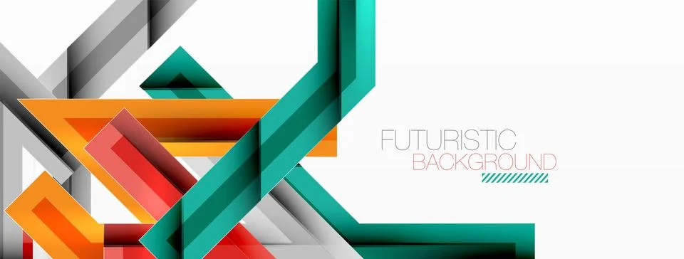 Line zig zag dynamic geometric abstract background. Colorful lines with shadow Stock Illustration