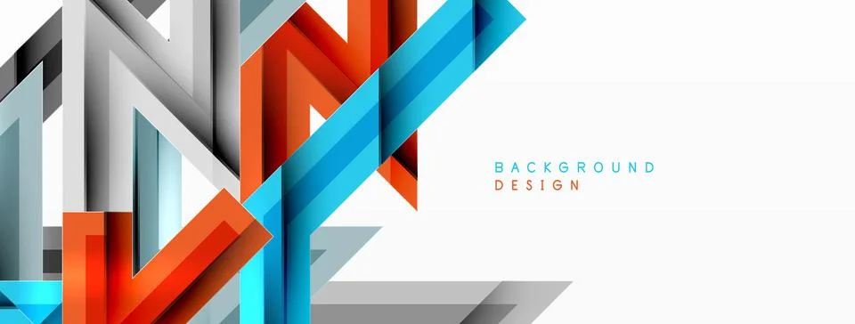 Line zig zag dynamic geometric abstract background. Colorful lines with shadow Stock Illustration