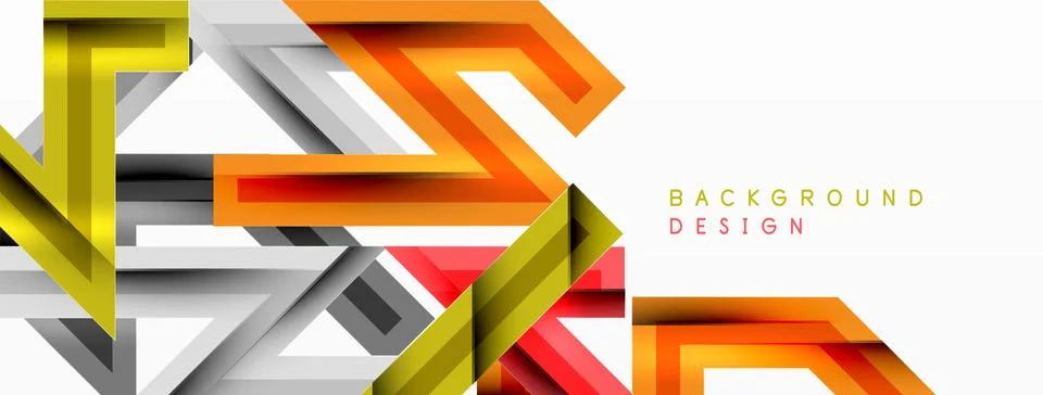 Line zig zag dynamic geometric abstract background. Colorful lines with shadow Stock Illustration