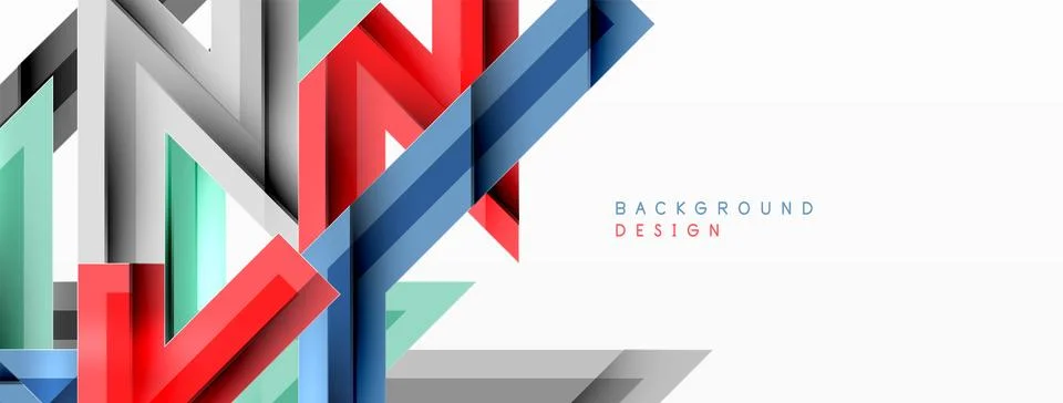 Line zig zag dynamic geometric abstract background. Colorful lines with shadow Stock Illustration