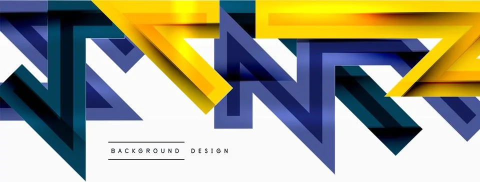 Line zig zag dynamic geometric abstract background. Colorful lines with shadow 스톡 일러스트